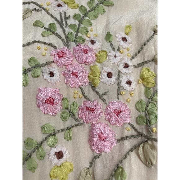 Sue Wong Nocturne Silk Floral Embroidered Maxi Dress Gown Y2k Vintage 90s Flowy - Picture 10 of 13